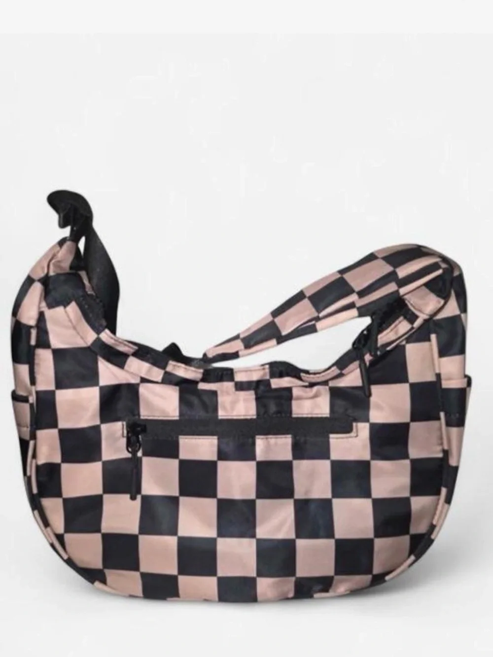 Checkerboard Shoulder Bag in Tan and Black